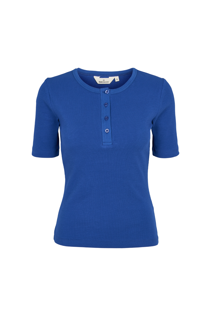 Basic Apparel Ludmilla SS Granddad T-shirts 861 Sodalite blue